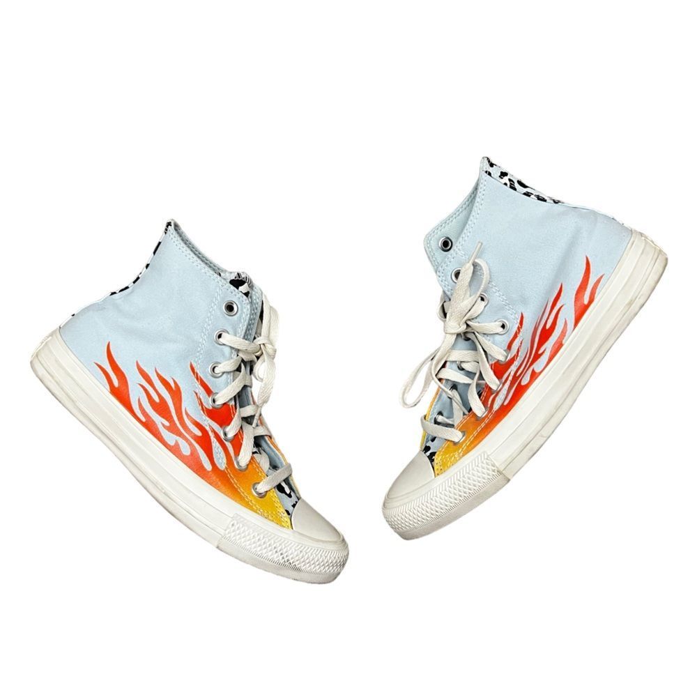 Converse High-Top Sneakers With Flame Design